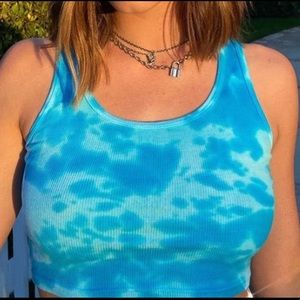 Tie dye blue tank top